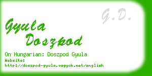 gyula doszpod business card